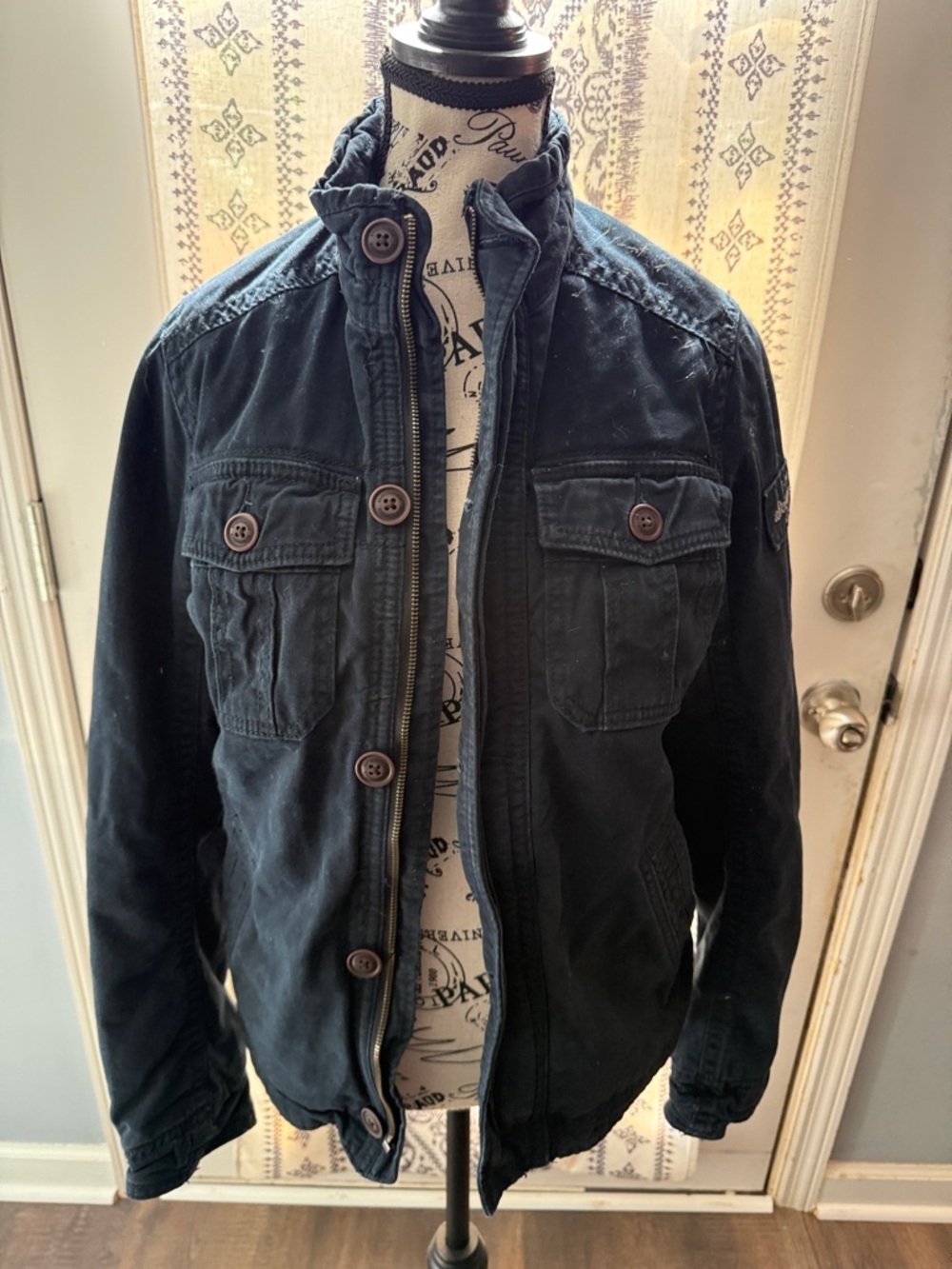 Abercrombie & Fitch Black Military Field Jacket